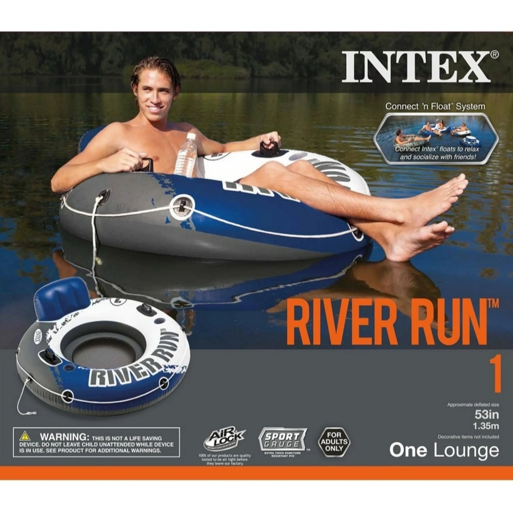 *NEW* Intex River Run 1 Person 53in Inflatable Floating Tube Raft - Picture 2 of 6
